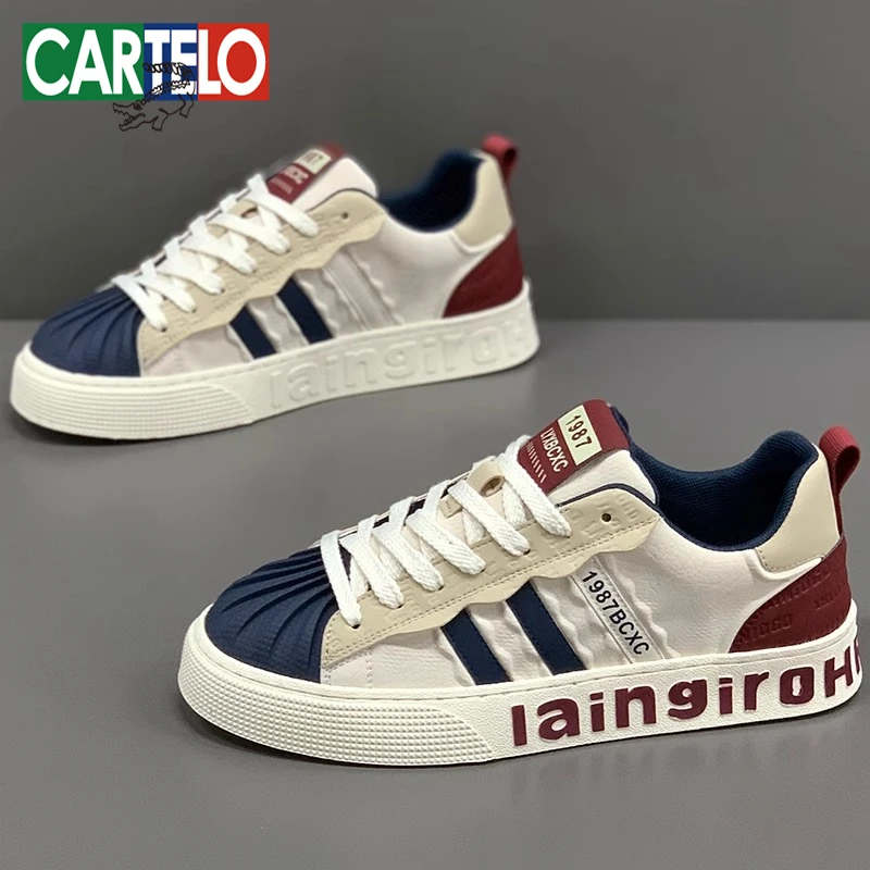 卡帝乐鳄鱼贝壳头板鞋男夏季透气百搭男士休闲潮鞋软底学生运动鞋