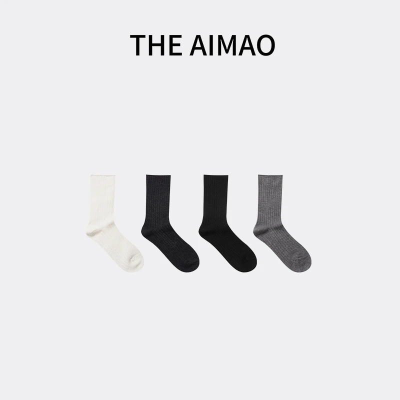 【THE AIMAO】”冬日实穿“羊毛混纺亲肤软糯螺纹中筒羊毛袜XYX81638