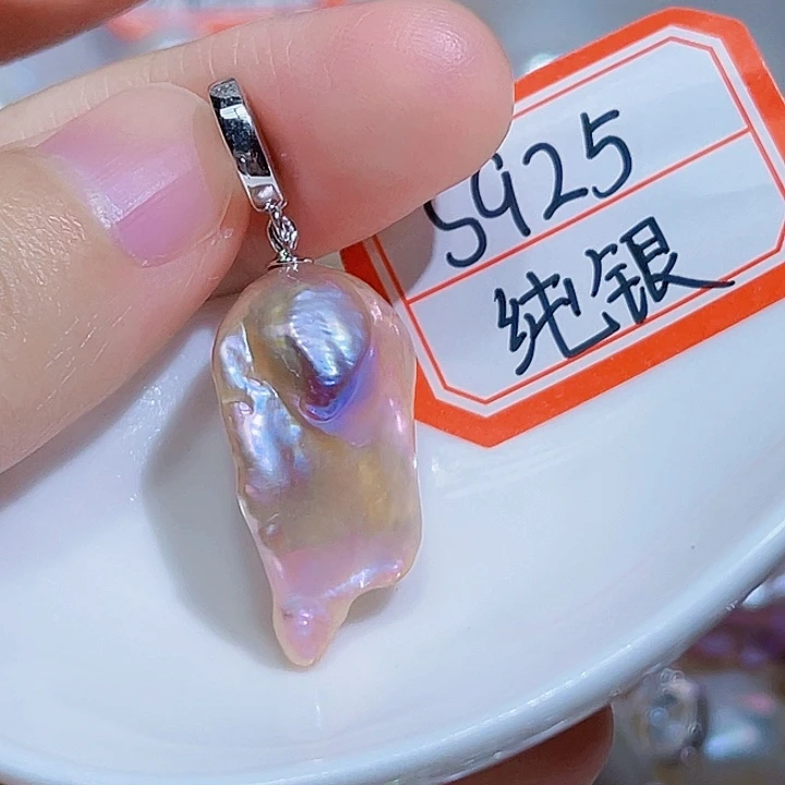 淡水珍珠银S925镶嵌颈饰