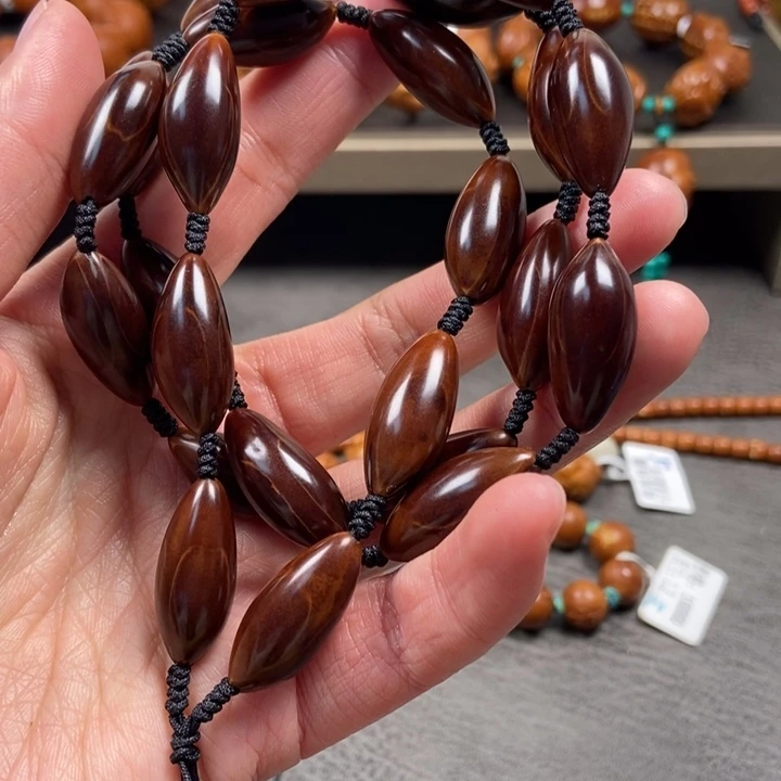 橄榄核手串/手链紫皮长串