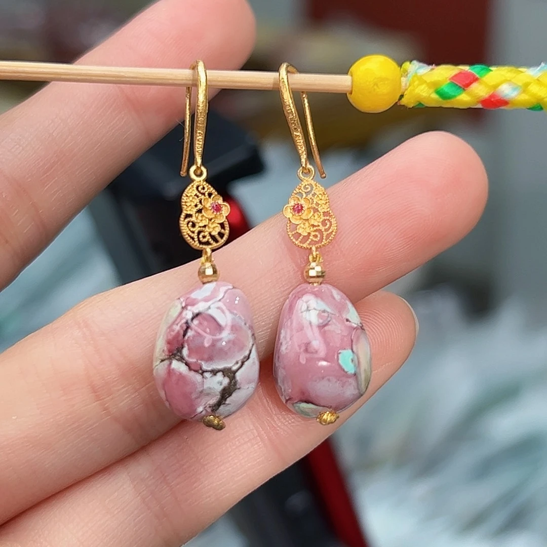 绿松石珠宝奇石18K金镶嵌