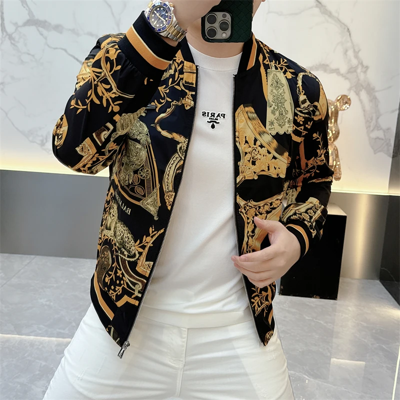 BX高级.欧版高端潮流金花豹棒球服夹克休闲时尚痞帅2025春季新款