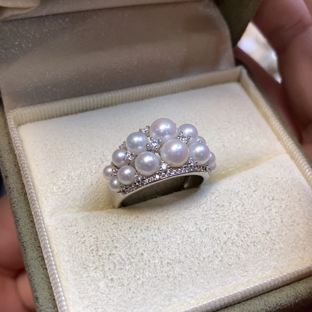 淡水珍珠戒指银S925镶嵌