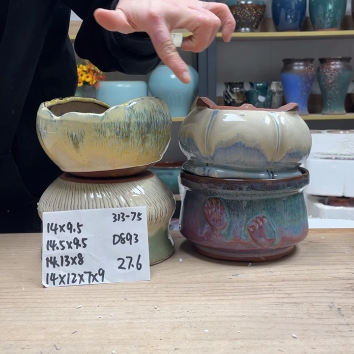 紫砂花盆多肉陶土花盆微瑕75