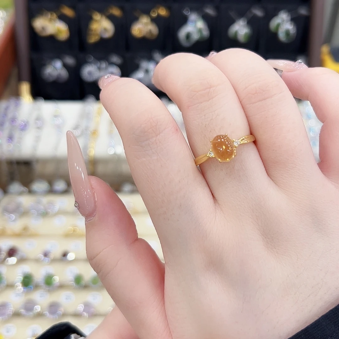 水晶戒指银S925镶嵌