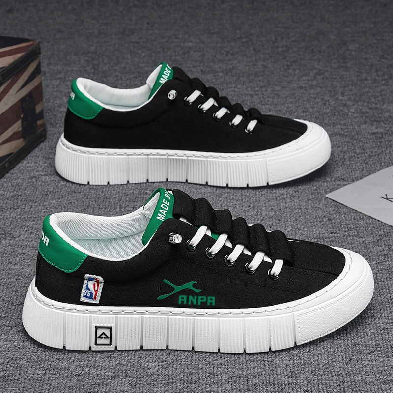 【设计师款】男鞋2025秋冬新款帆布一脚蹬潮鞋软底百搭增高休闲板鞋