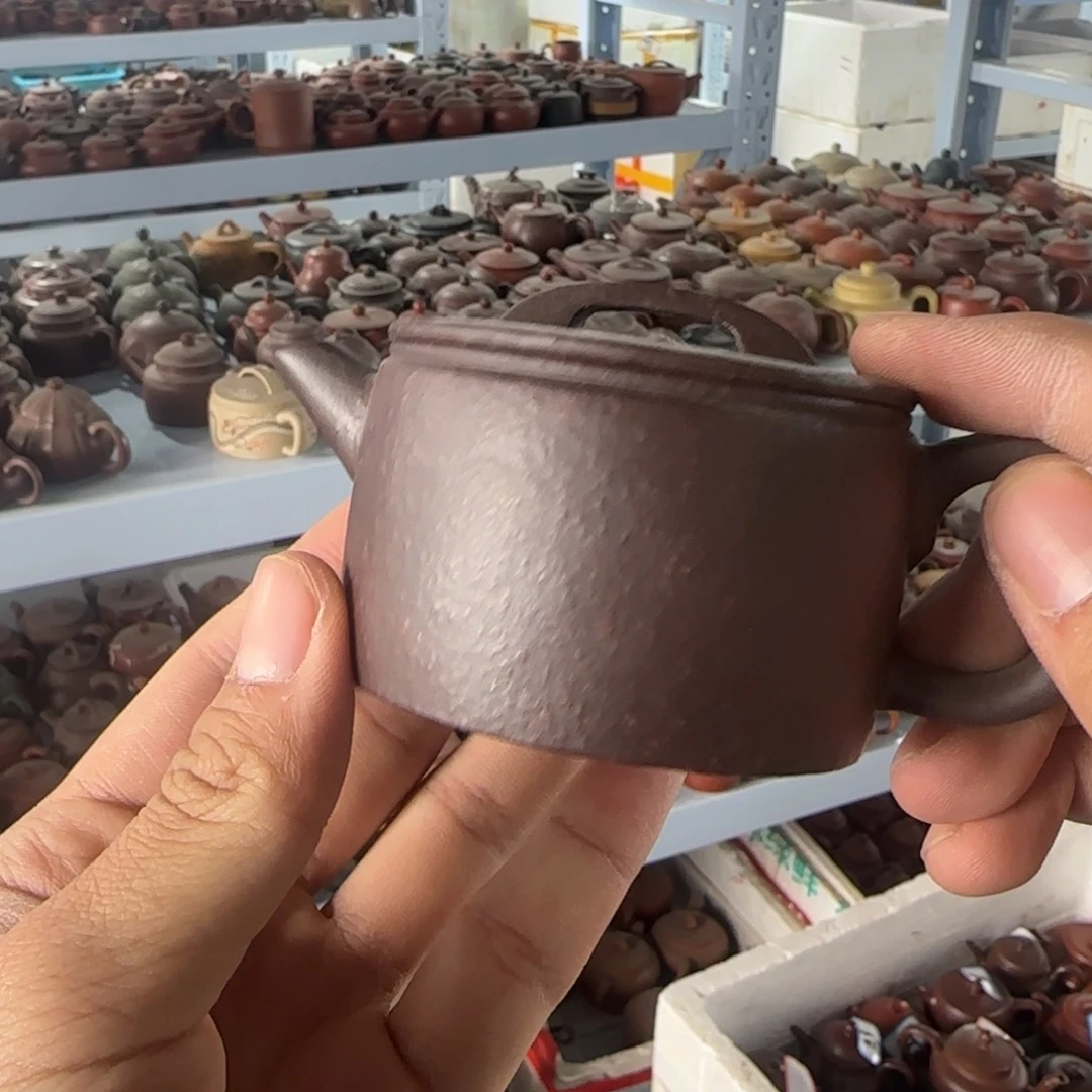 紫砂茶壶天青泥粗纱汉瓦