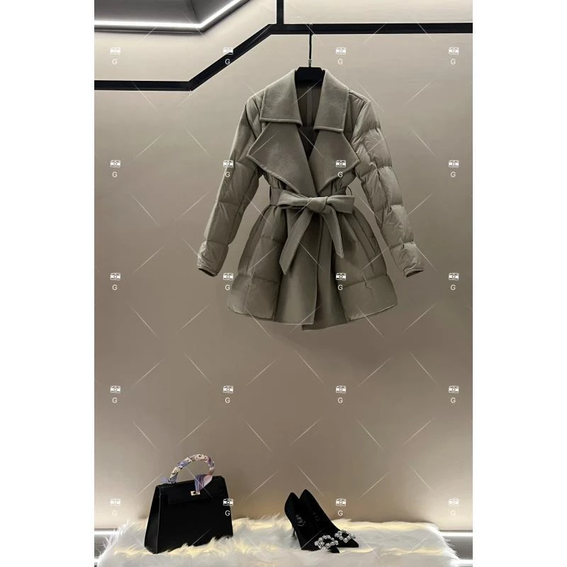 女士中长冬季千金风百搭时尚显瘦法式羽绒服 GS-57560