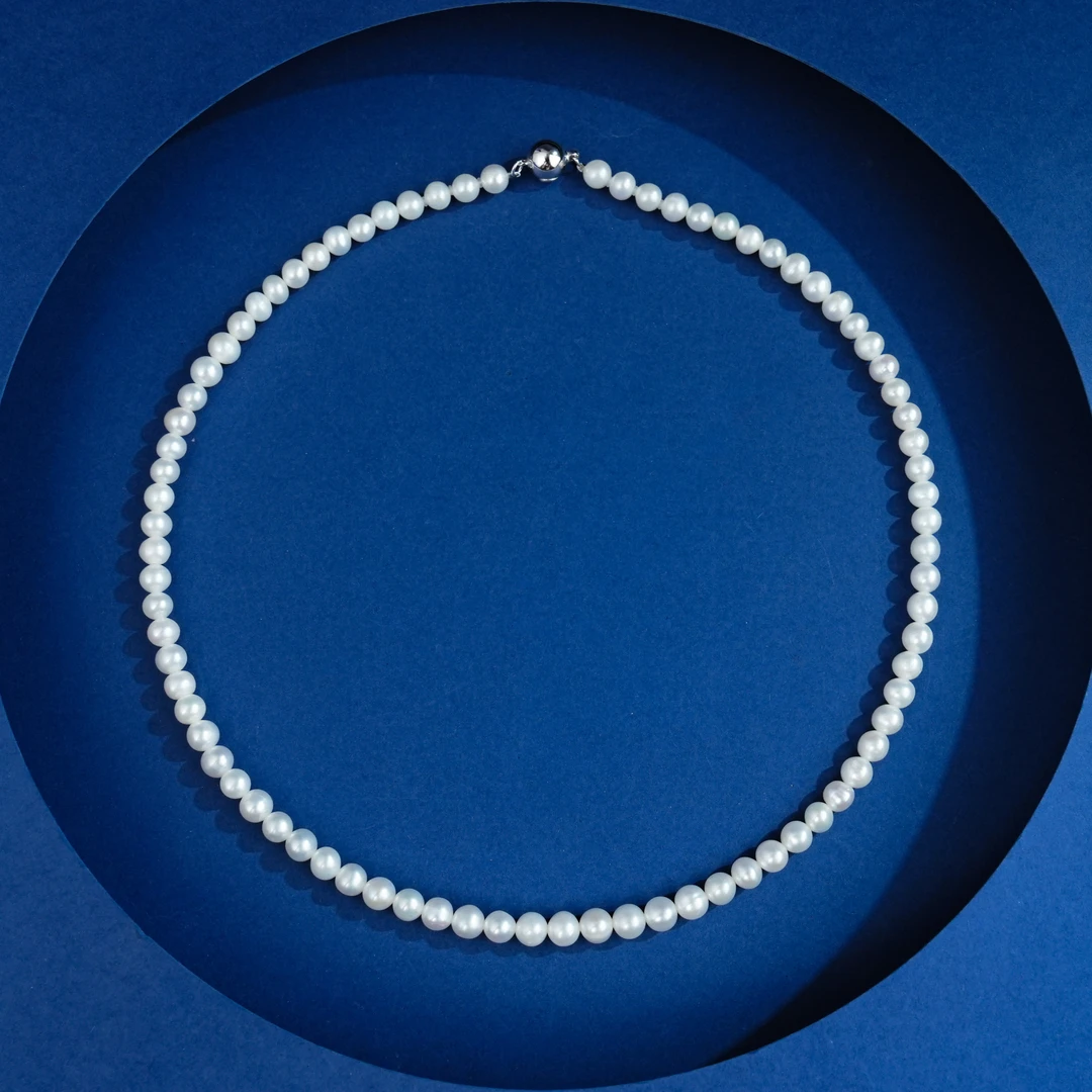 5.5-6.5mm冬曦 银S925无核淡水珍珠项链45cm