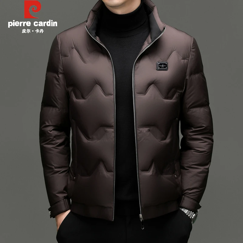皮尔卡丹羽绒服男士立领短款2025冬季新款白鸭绒帅气保暖外套男装