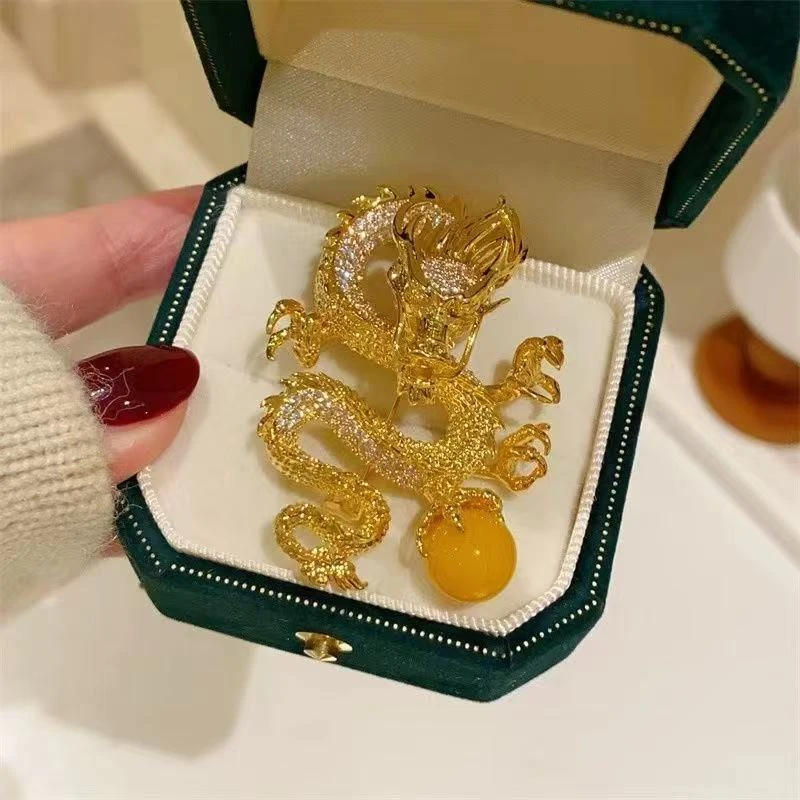 合金胸针 中国风优雅简约金色法式小众民族风商务风胸针日韩