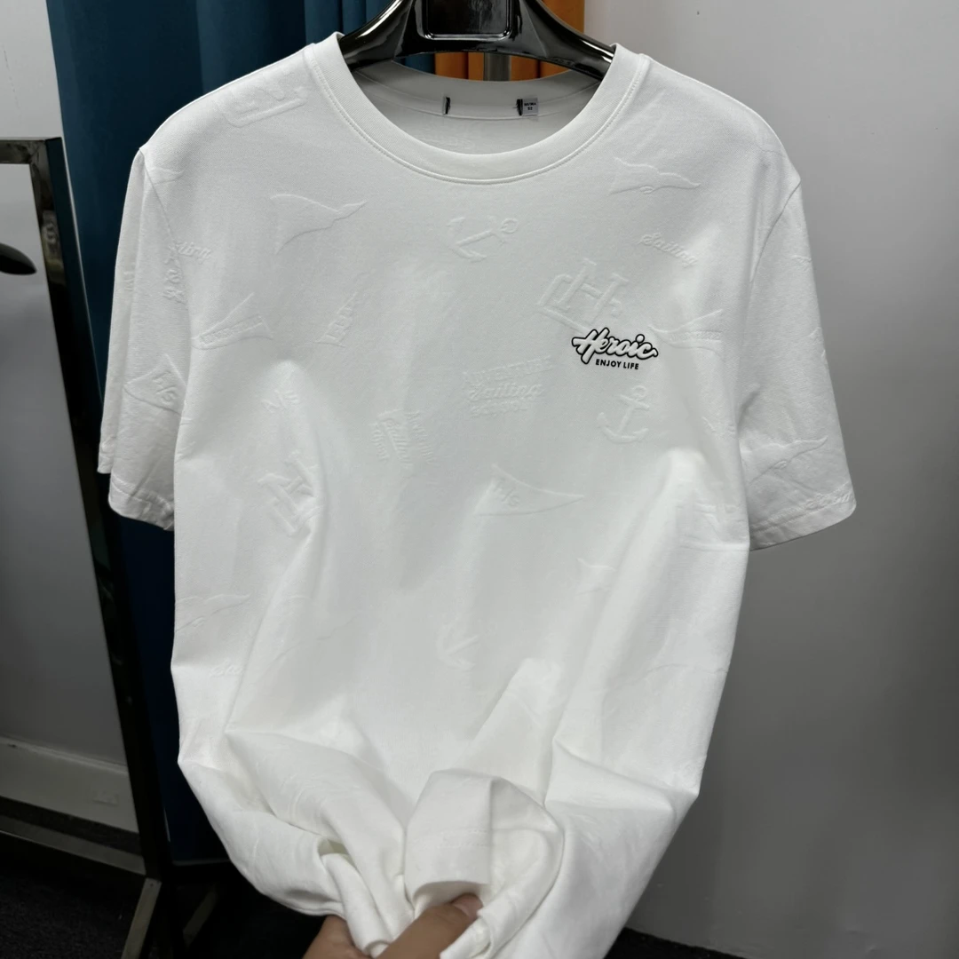 夏季男士针织提花短袖T恤舒适百搭YD52236