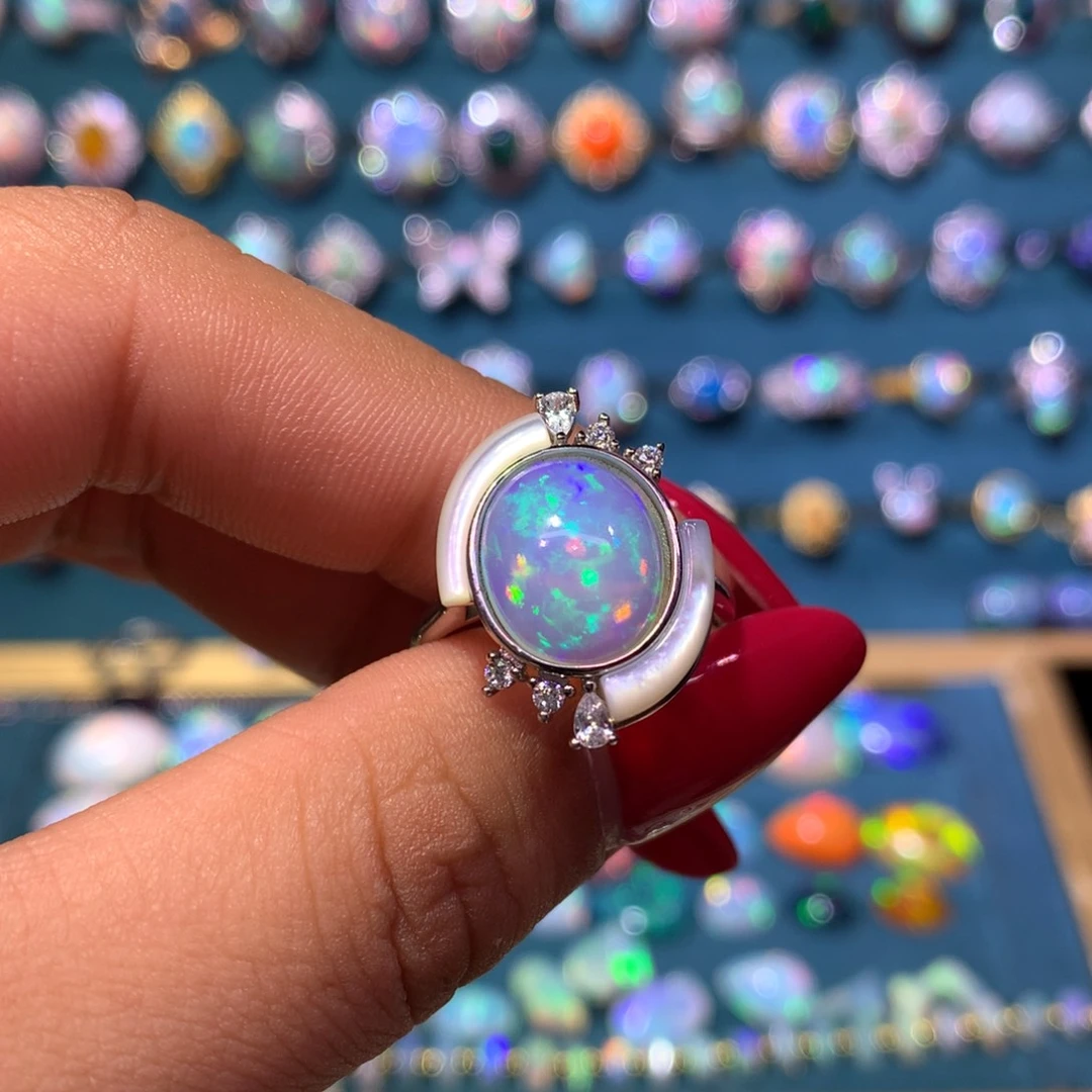 欧泊银S925镶嵌戒指款