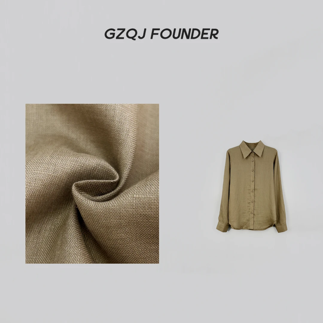 GZQJ【笑春风】100亚麻！春夏新款高级感气质百搭长袖衬衫女9926