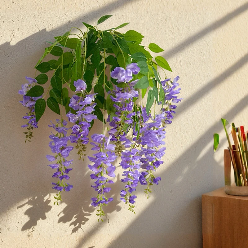 重瓣仿真紫藤花装饰挂花假花藤条紫罗兰室内婚庆吊顶藤蔓垂吊植物