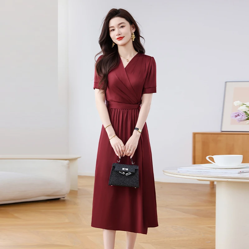 喜婆婆婚宴装连衣裙2025新款今年流行爆款高端喜妈妈结婚礼服裙子