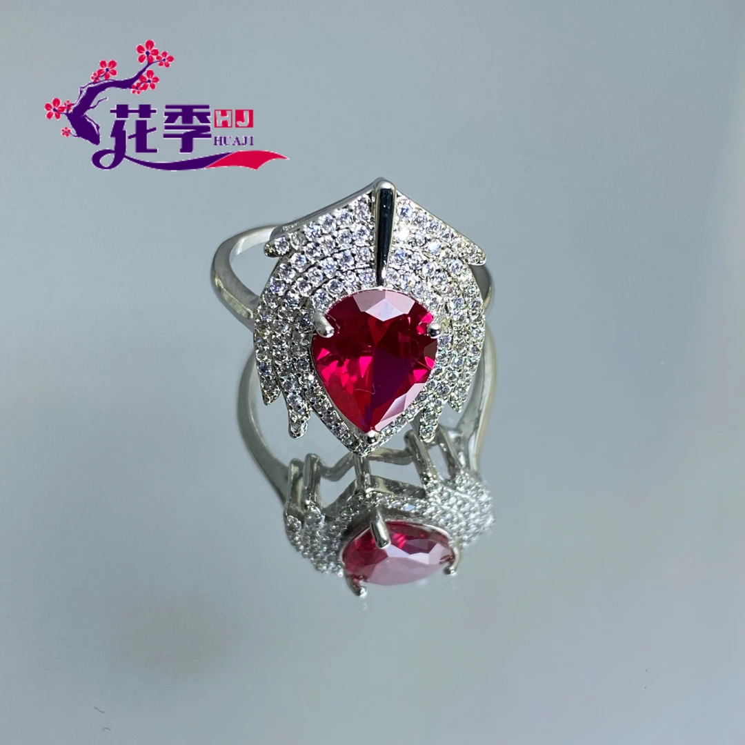 【花季】 原创高级鸽血强荧光戒指TZL80