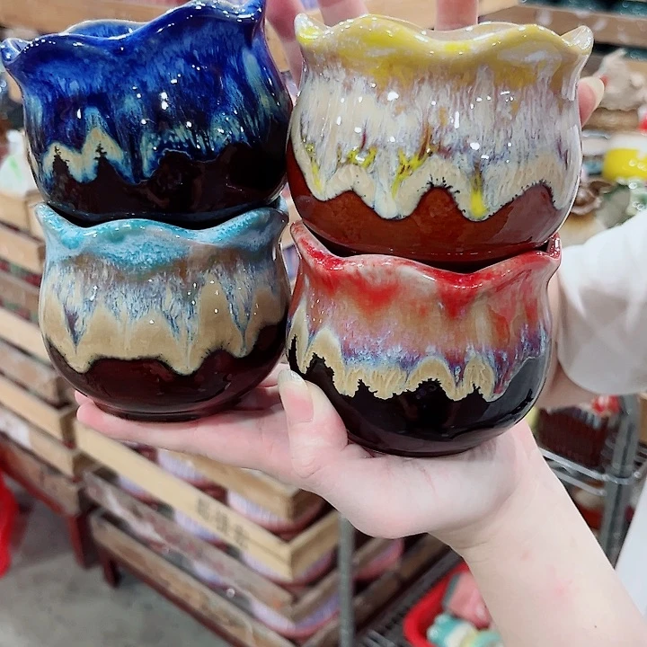 有孔.凑单10元陶瓷花盆发货！