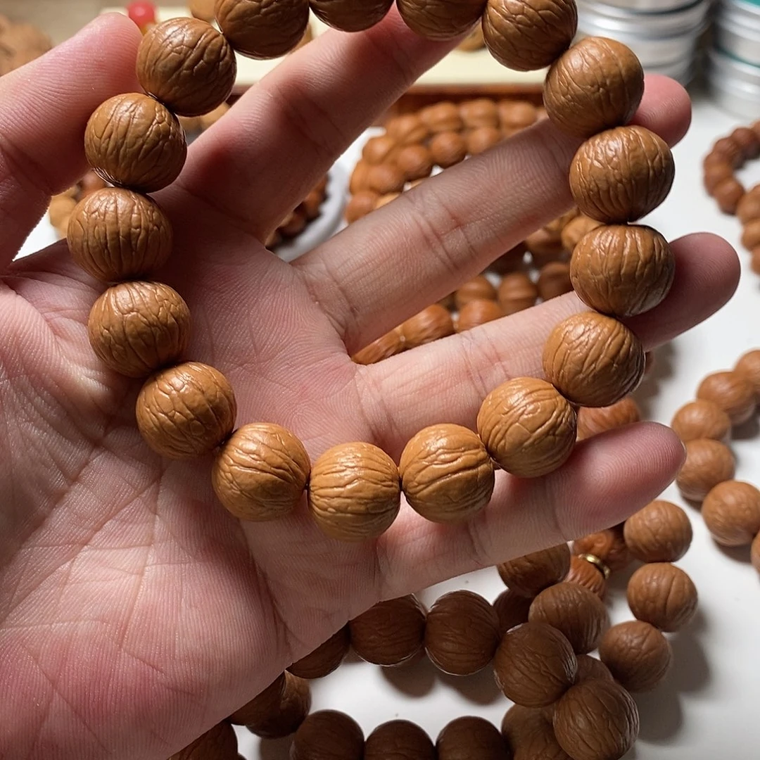 猴头核桃手串聚宝盆原皮原色