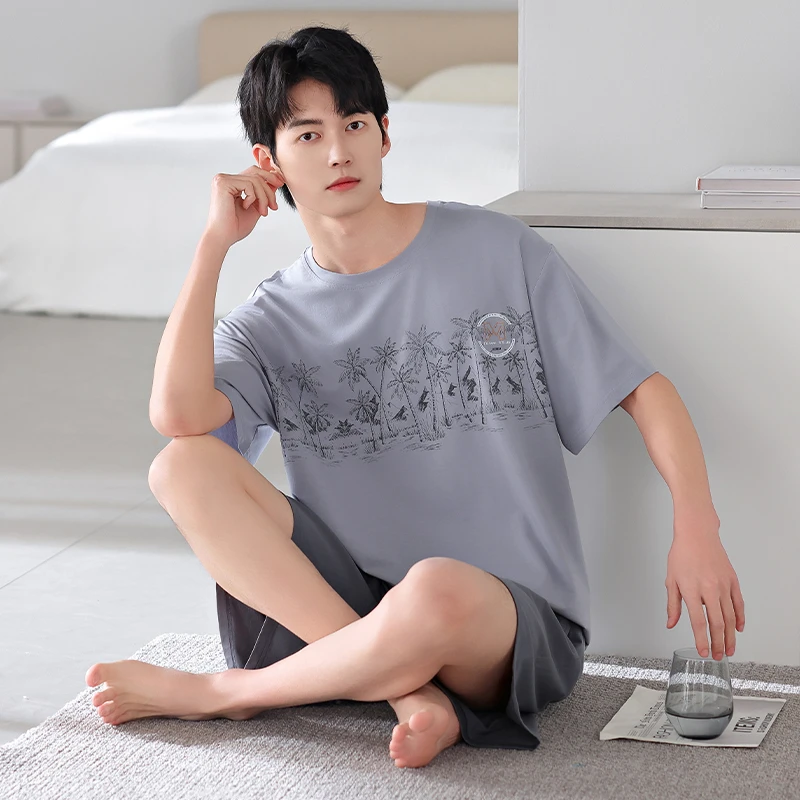 【凉感莫代尔棉】睡衣男莫代尔套装凉感短袖短裤男士家居服青年男生