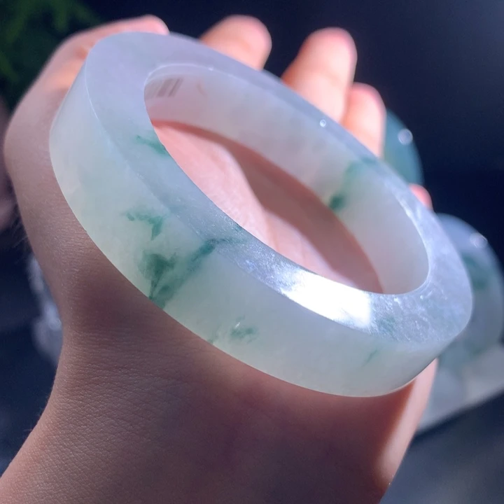 未镶嵌手镯定制翡翠冰飘花57-61