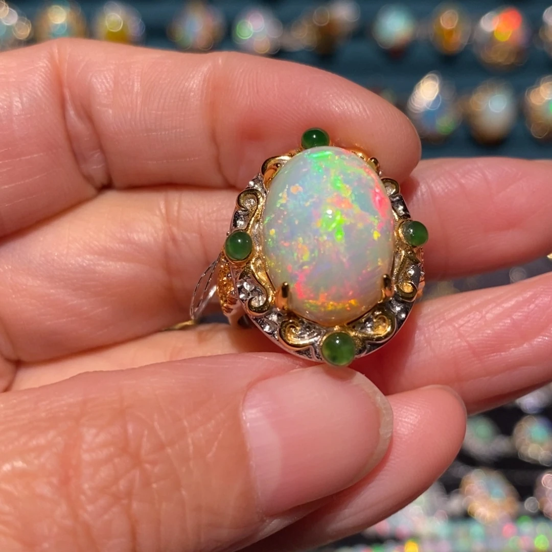 欧泊银S925镶嵌戒指