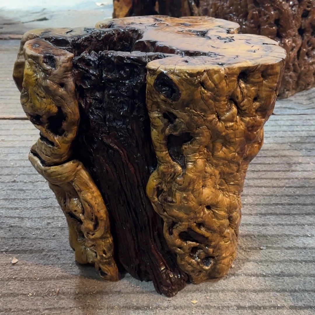 古***潮龙纹鸡心枣木手工艺品