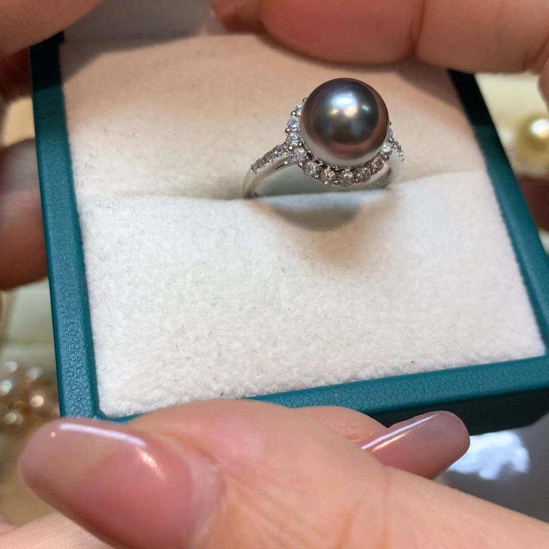 海水珍珠戒指银S925镶嵌