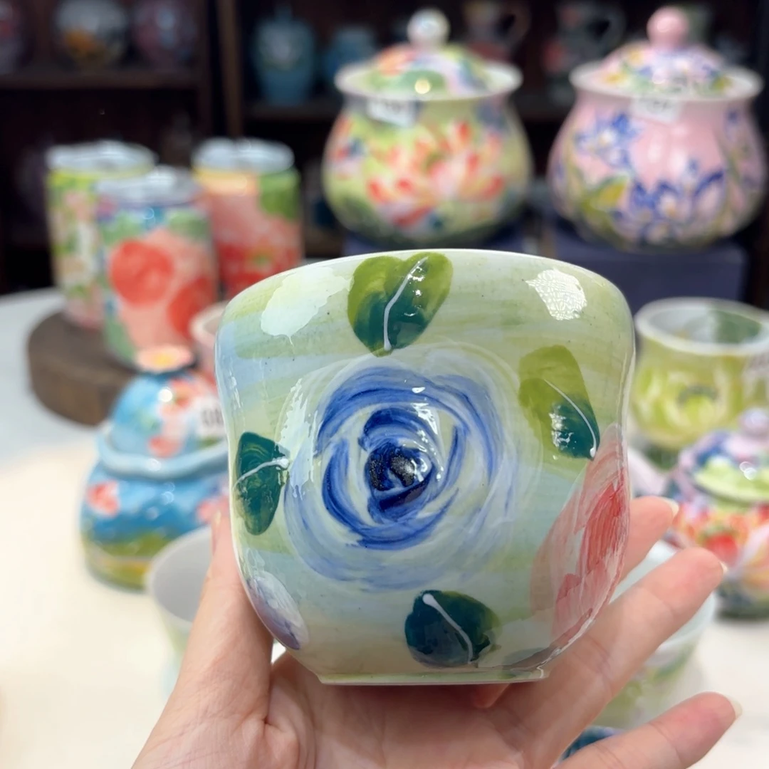 景德镇手绘高温釉下彩陶瓷茶具