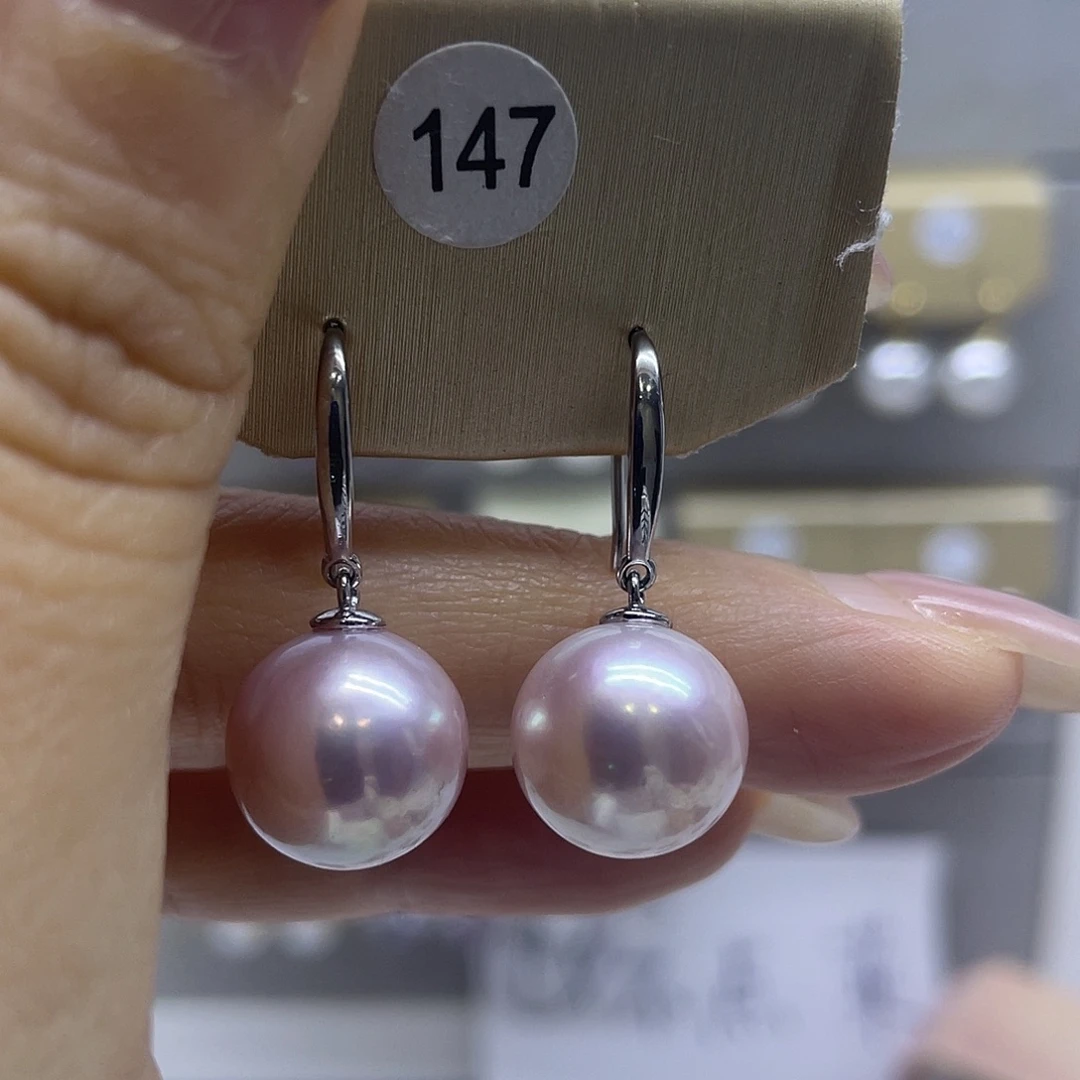 银S925镶嵌耳饰海水珍珠