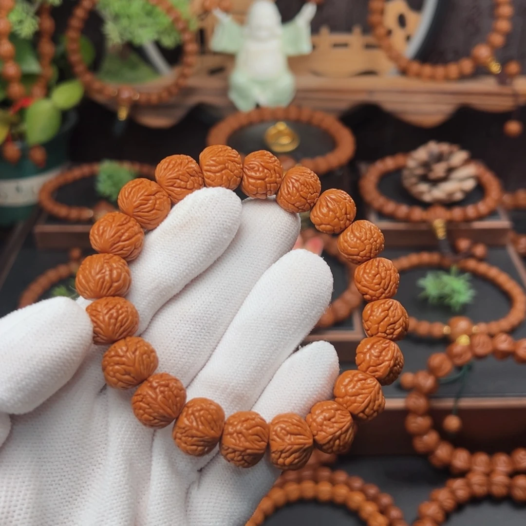 吊坠桃核1.4红皮荔枝手串