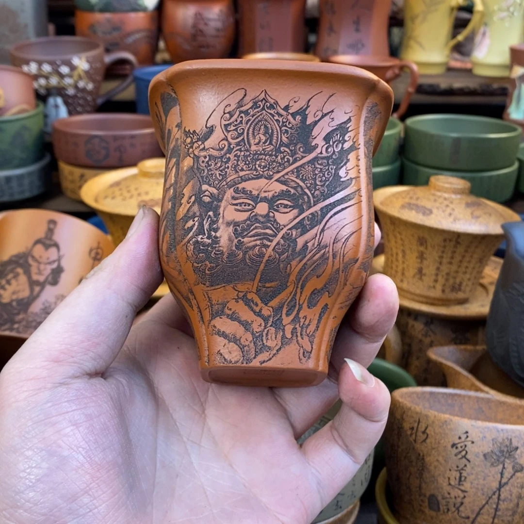 紫砂杯子宜兴全手工紫砂杯