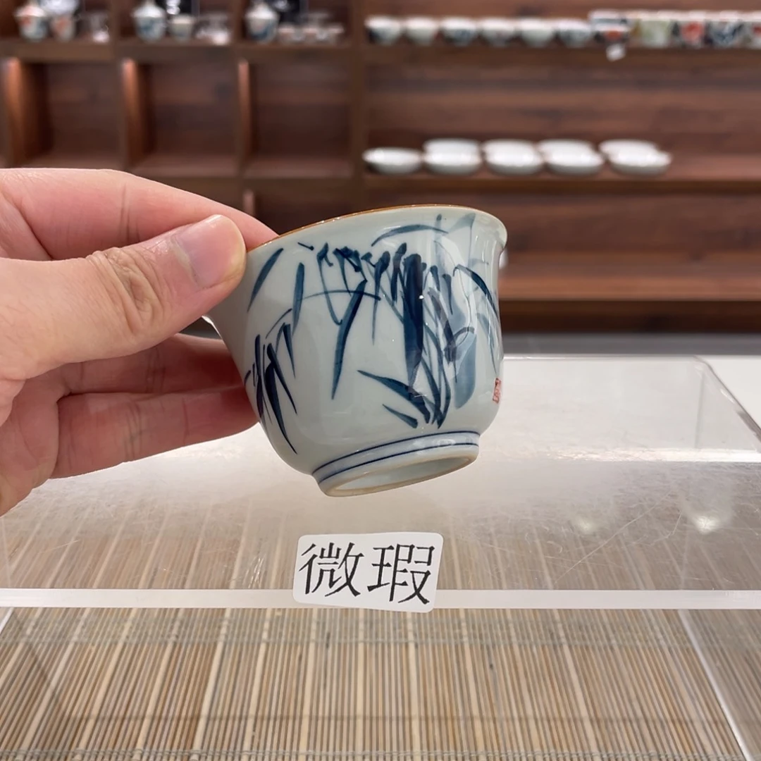 釉下手绘茶具微瑕