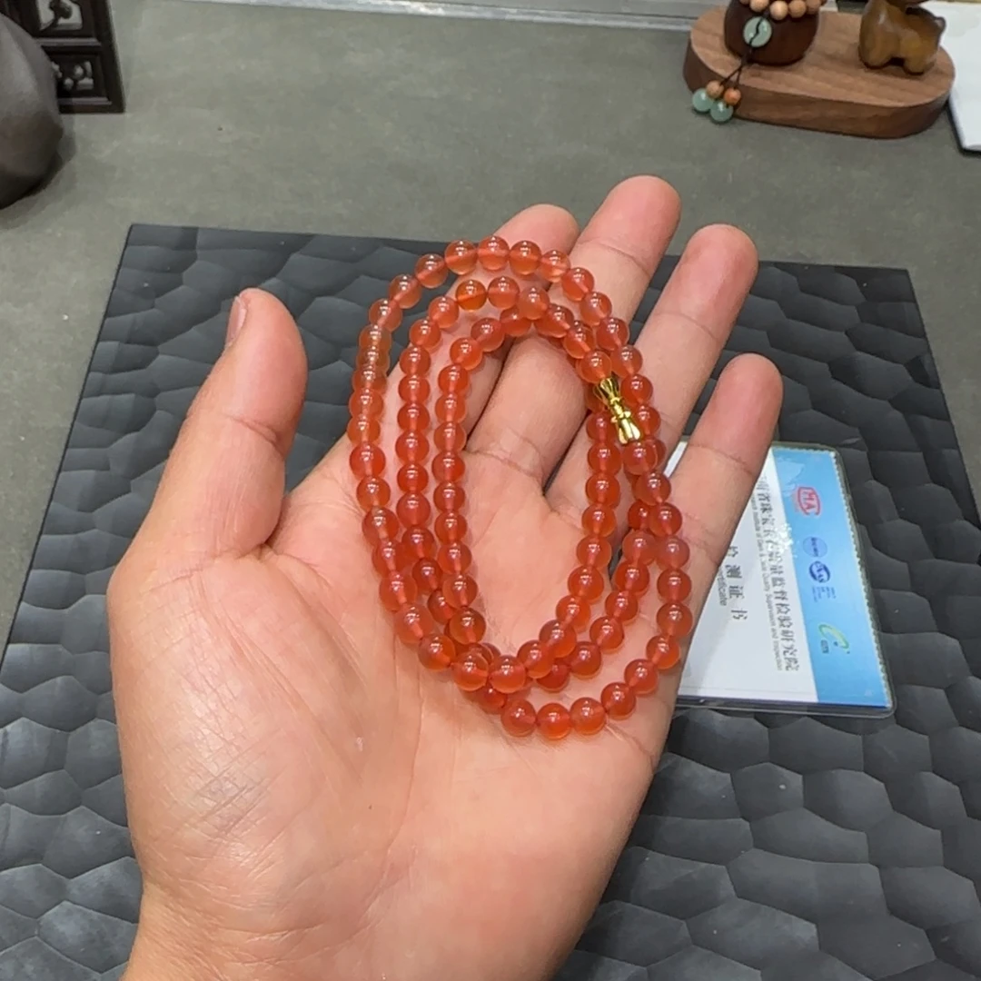 南红玛瑙未镶嵌小庄6+项链