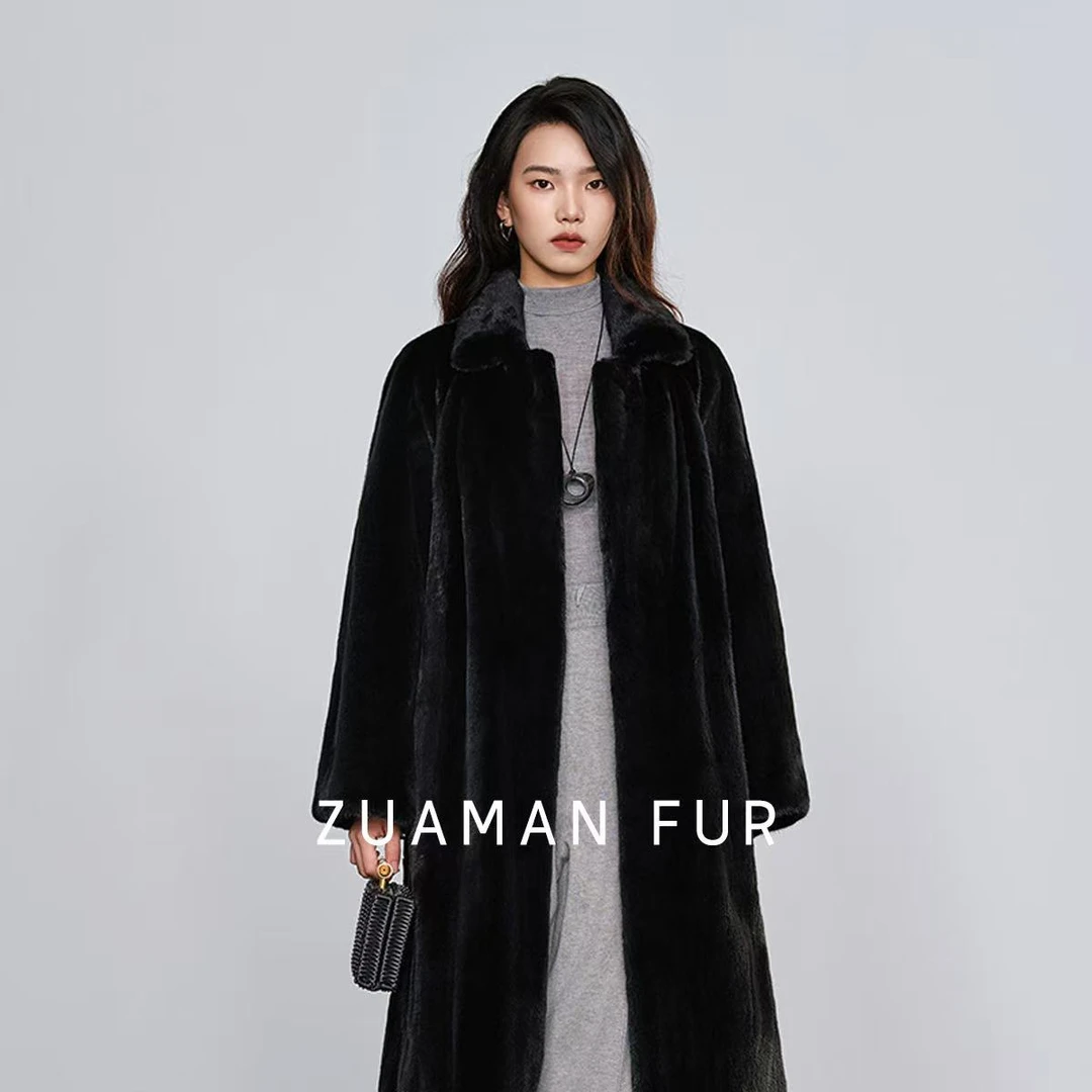 黑翼祖阿曼 学姐款秋冬保暖水貂长款