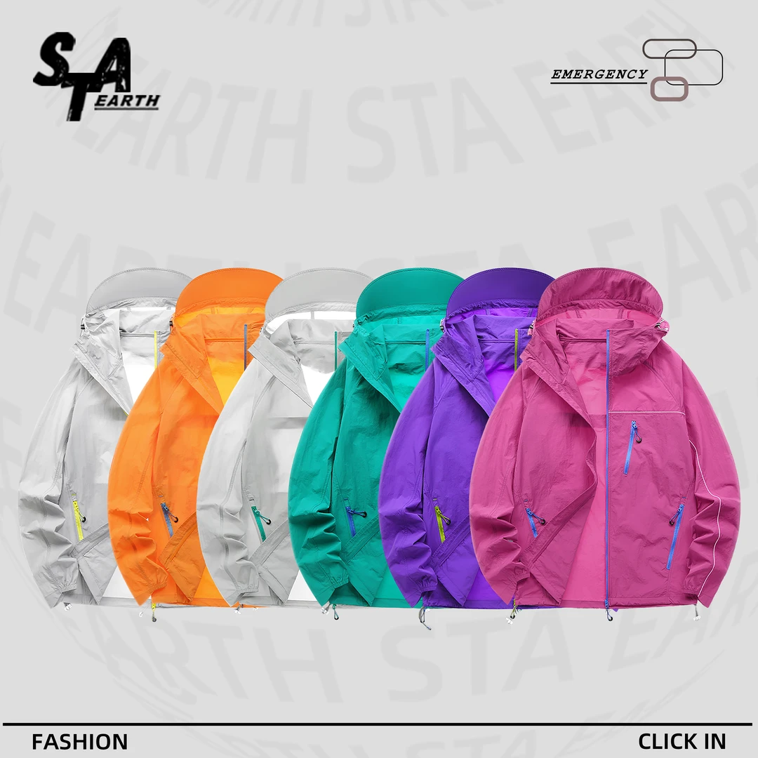 STA EARTH25新款夏季薄款防紫外线防晒服情侣宽松透气运动防晒衣