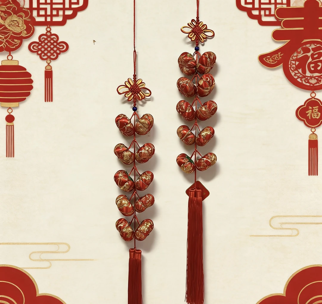 金瓜送福十全十美南瓜锦缎吉祥挂饰喜庆吉祥福挂整体高约93宽约13