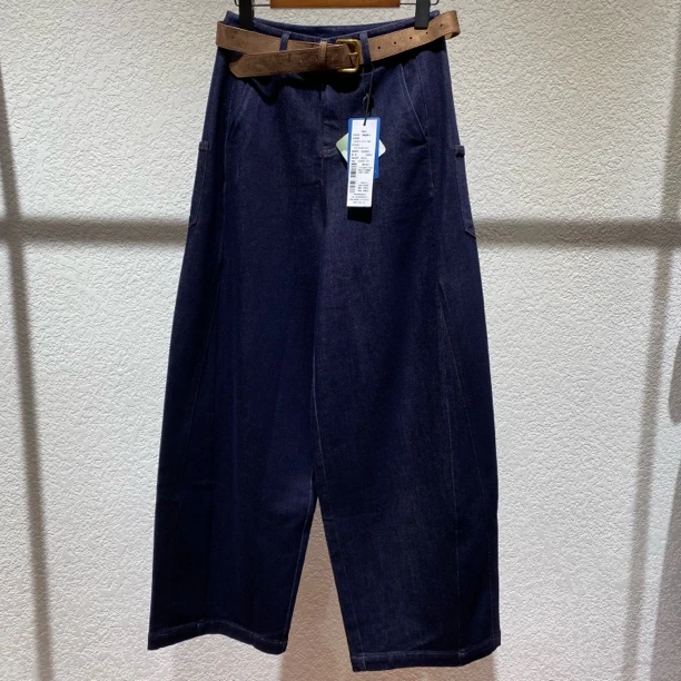 女士冬季宽松显瘦弯刀牛仔裤女通勤百搭微弹弯刀解构裤6905