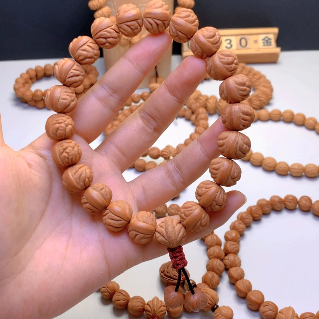 休***调桃核手串15金蟾手持