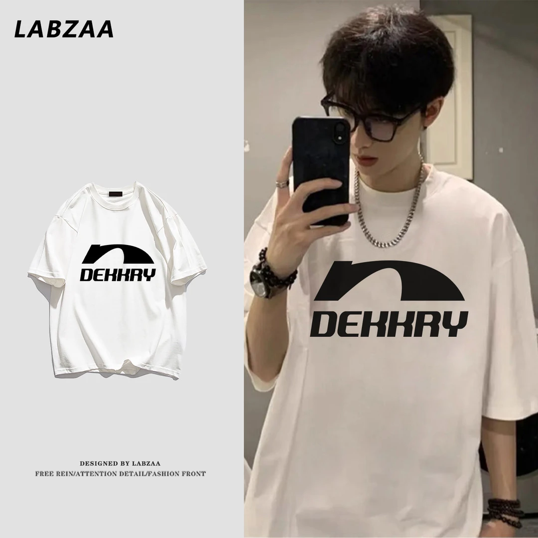 100%纯棉美式潮牌个性字母印花短袖T恤男女夏季休闲宽松情侣上衣