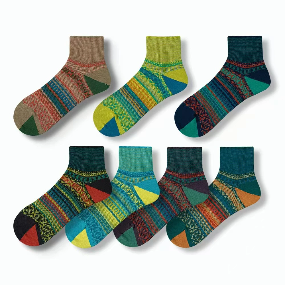 复古男女双针双路棉袜春秋款夏运动潮袜街头吸汗防臭短袜ins透气