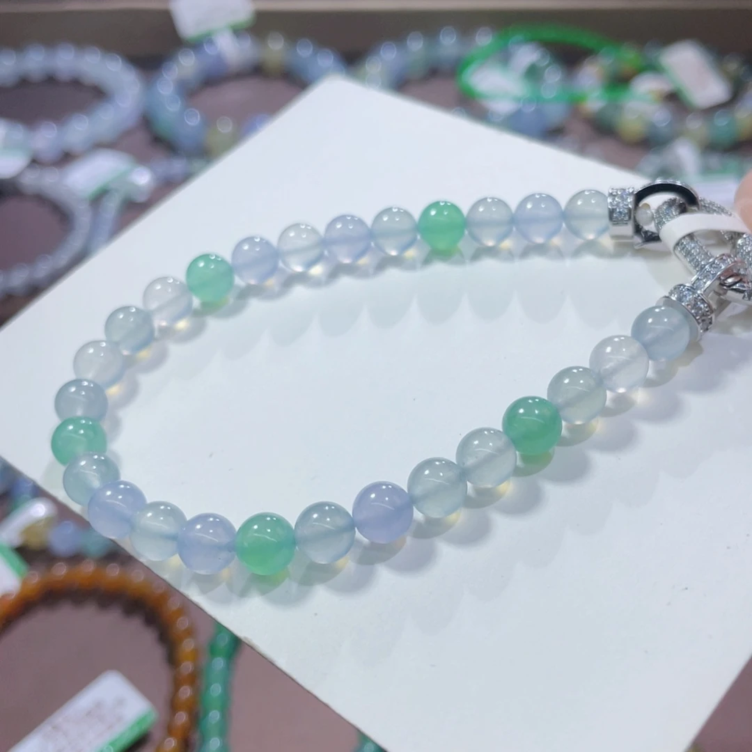 未镶嵌手链翡翠高冰幻彩卡6