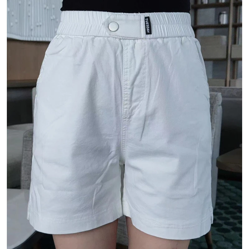 【短裤】高腰弹力牛仔短裤夏季薄款