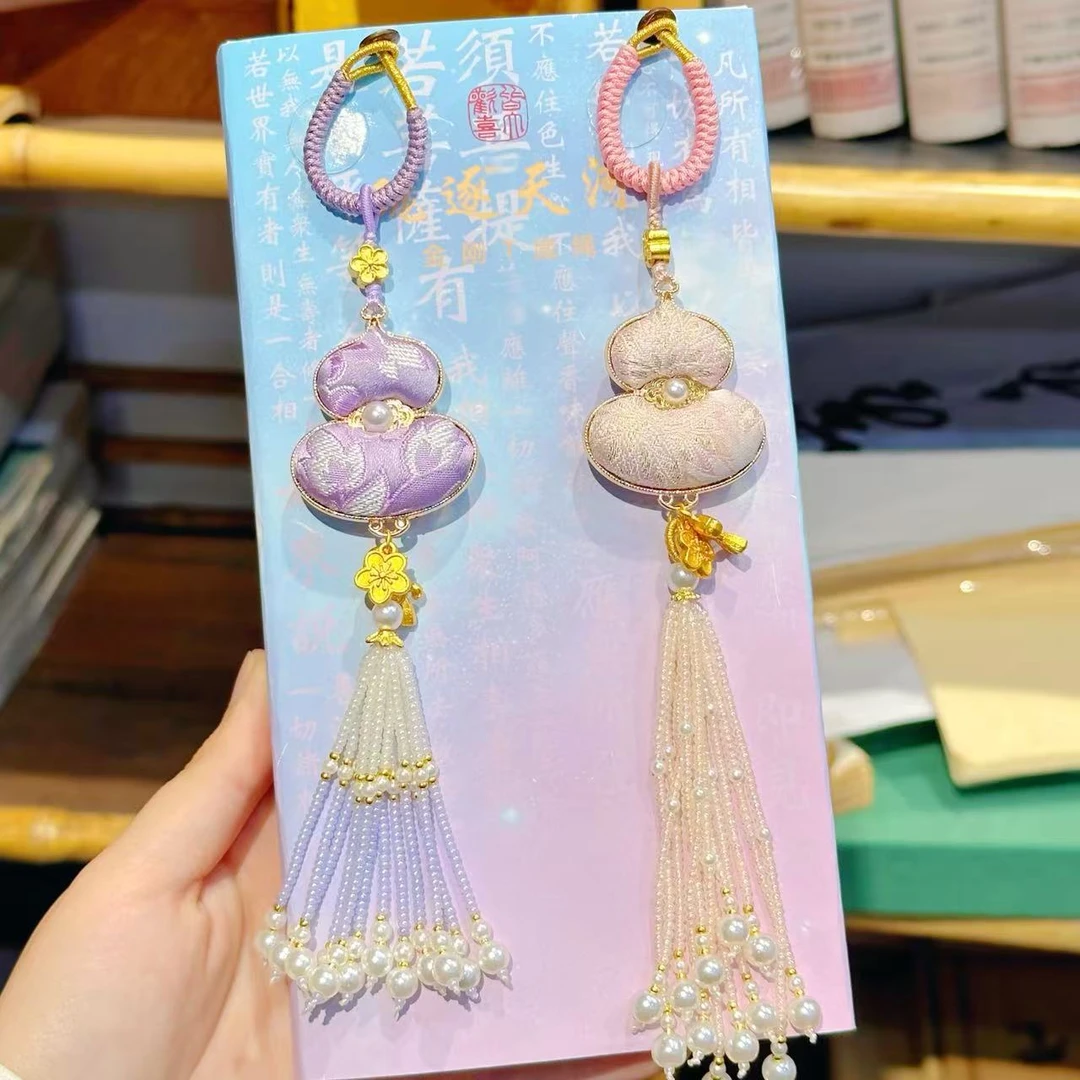 【抱富葫芦】马年抱富 马上有钱花 宋锦葫芦流苏挂件 包挂件 2867