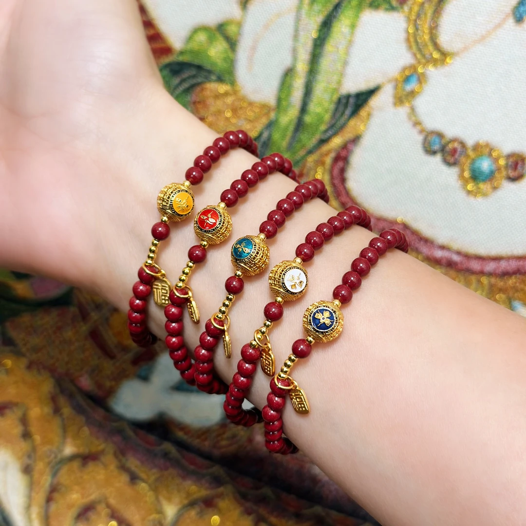 925银手链 925纯银手链【五路小福牌】民族风传统时尚手链