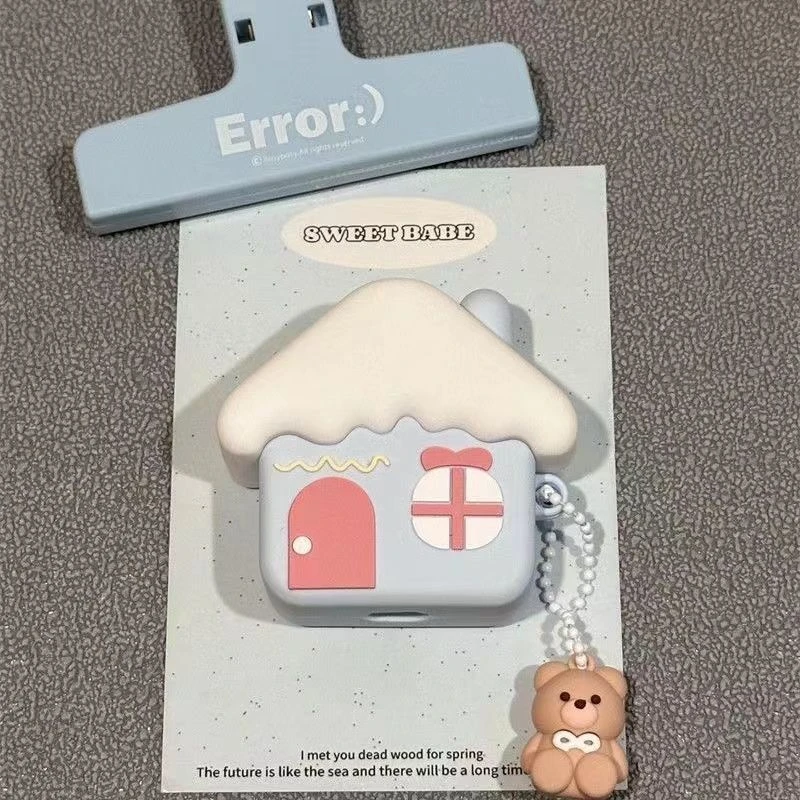 卡通小房子airpods 4保护套四代保护壳airpodPro2适用苹果耳机套