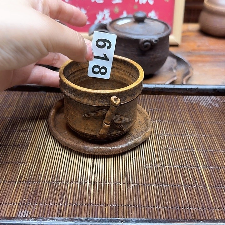 纯手工制作粗陶茶具