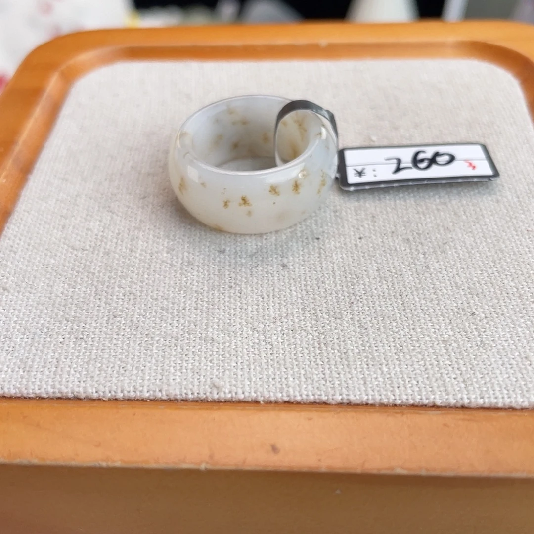 和田玉未镶嵌戒指U105糖花吨吨18.5不退换