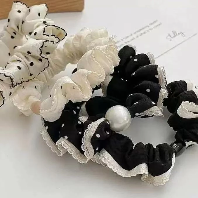 韩系波点大肠发圈 款式颜色随机发