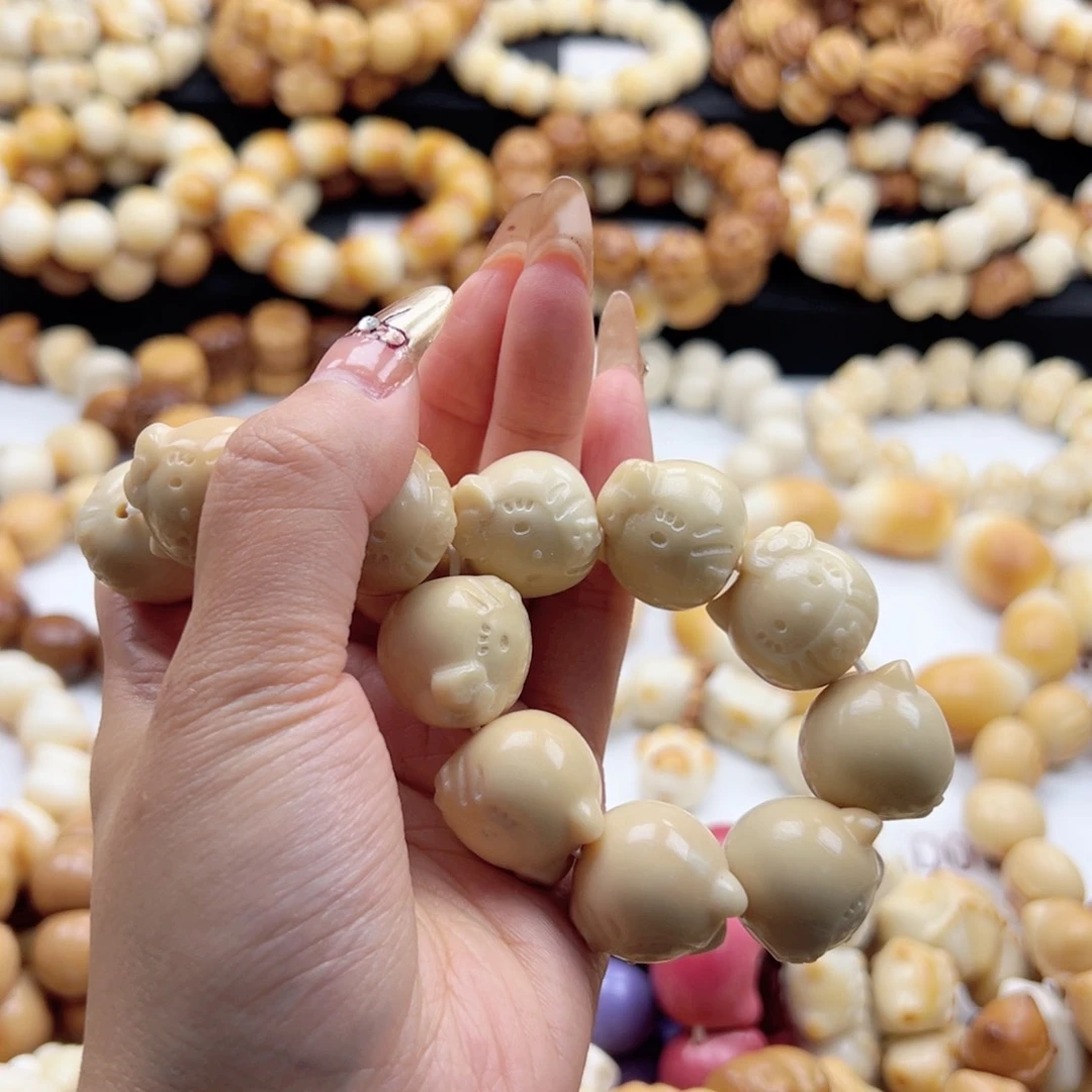 吊坠白玉菩提3*风华色达摩KT8颗手捻